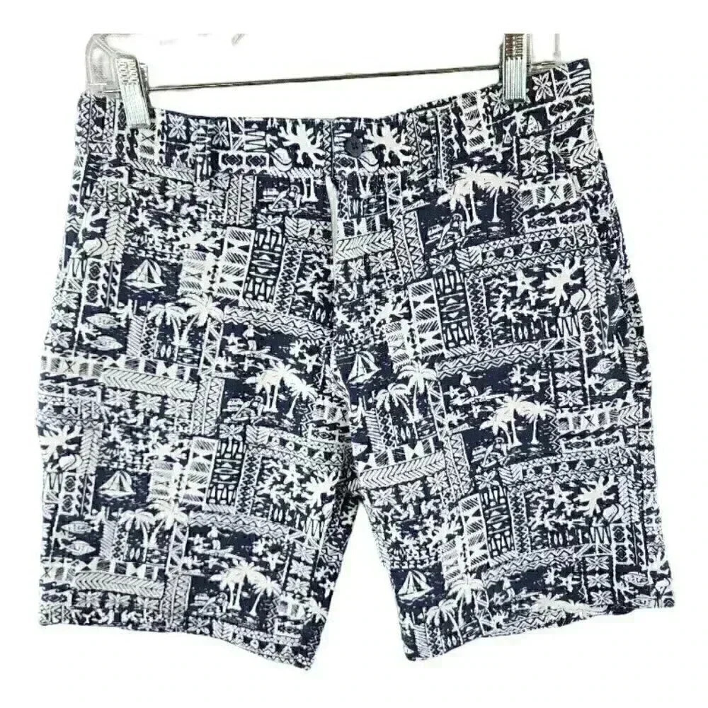 Slate & Stone Tropical Beach Print Bermuda Mens Shorts - 1037A/1